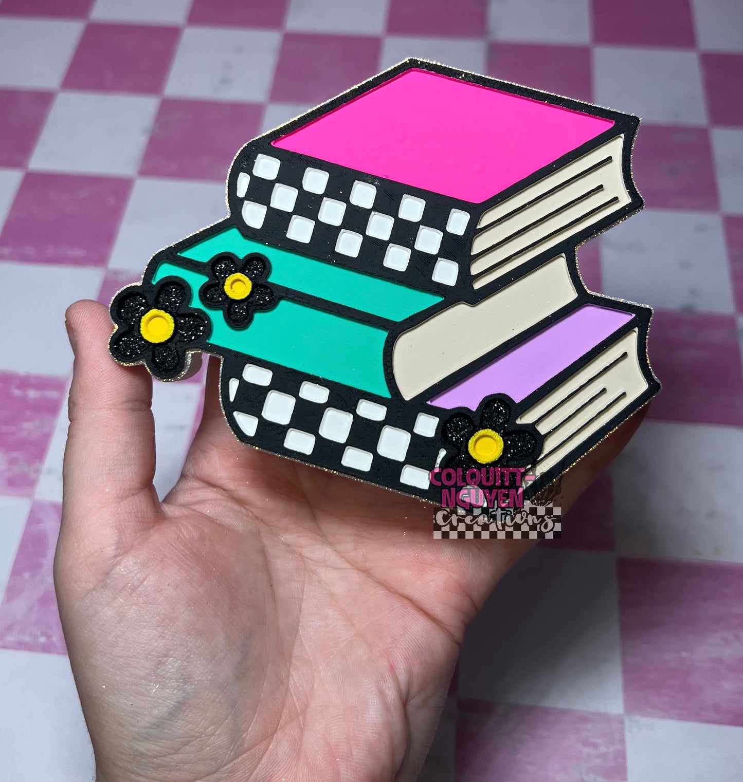 Checkered Book Stack