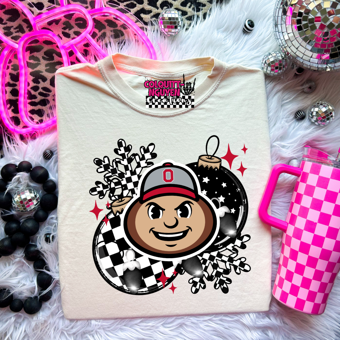 Checkered Ornament - Buckeyes