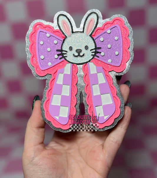 Checkered Bunny Bow
