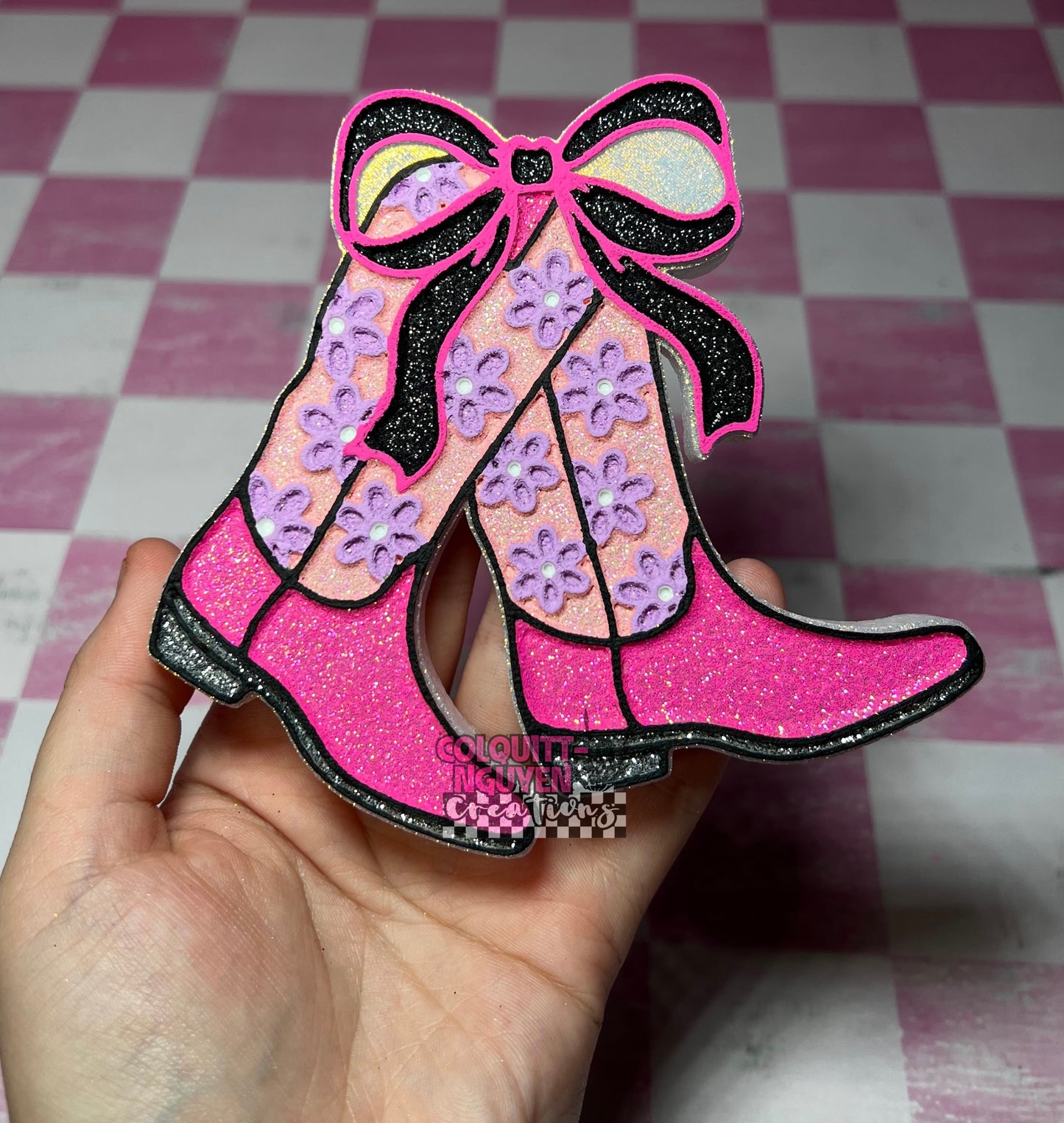 Floral Boots With A Bow