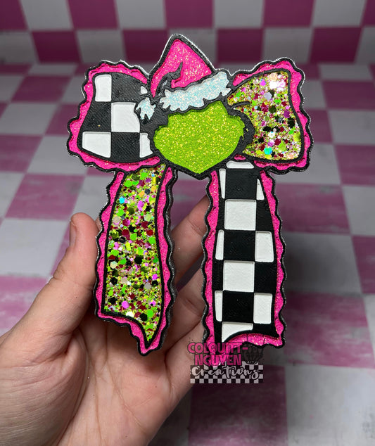 Green Checkered Bow