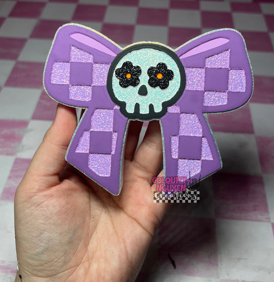Checkered Skull Bow