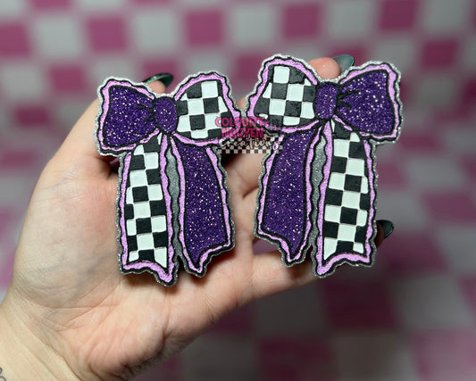Checkered Bow Vent Clips