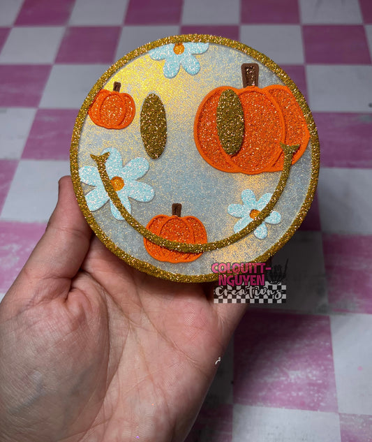 Floral Pumpkin Smiley