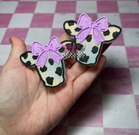 Cow Head With Bow Vent Clips