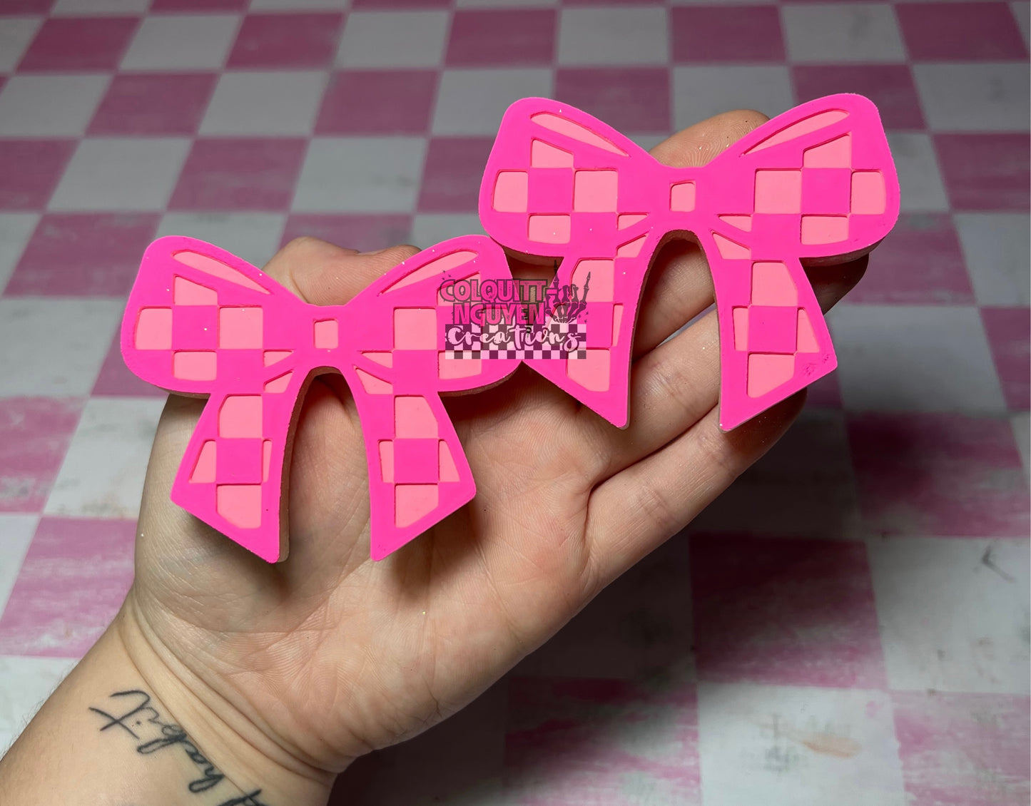 Checkered Bow Vent Clips