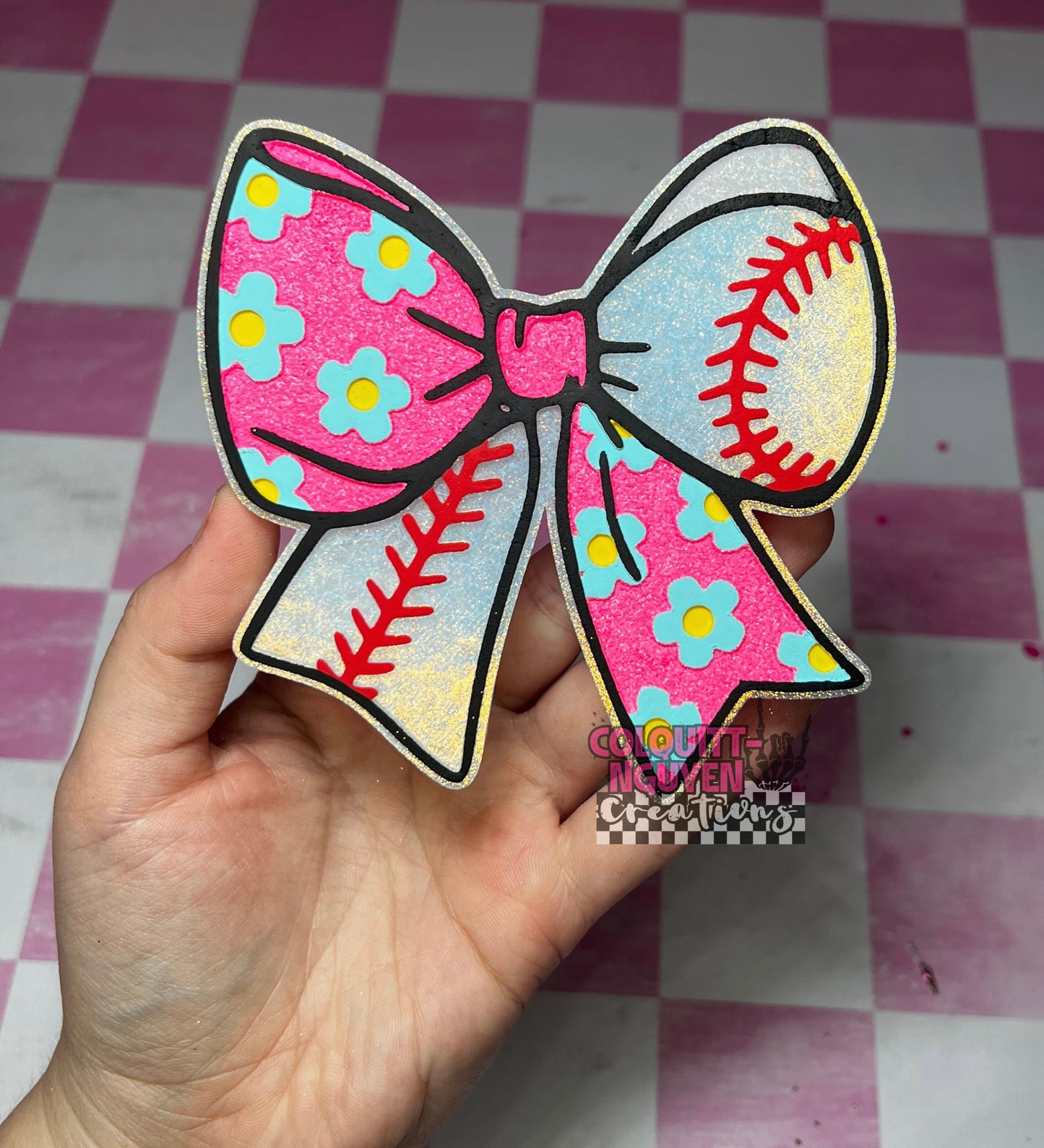 Baseball/Softball Floral Bow