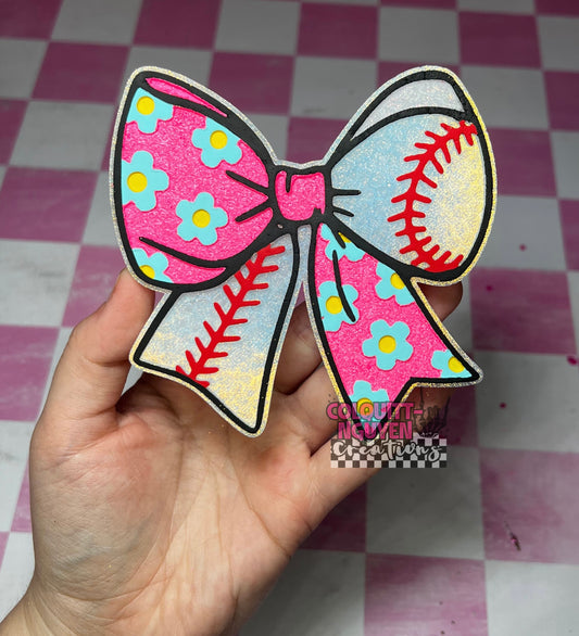 Baseball/Softball Floral Bow