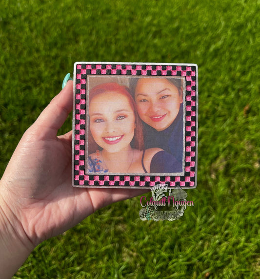 CUSTOM- Checkered Print Photo Frame