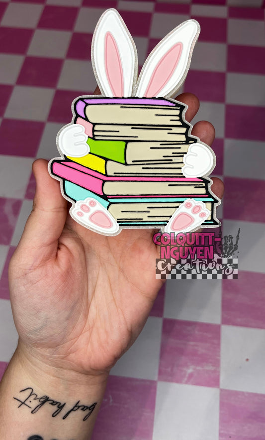 Bunny Holding Stack Of Books