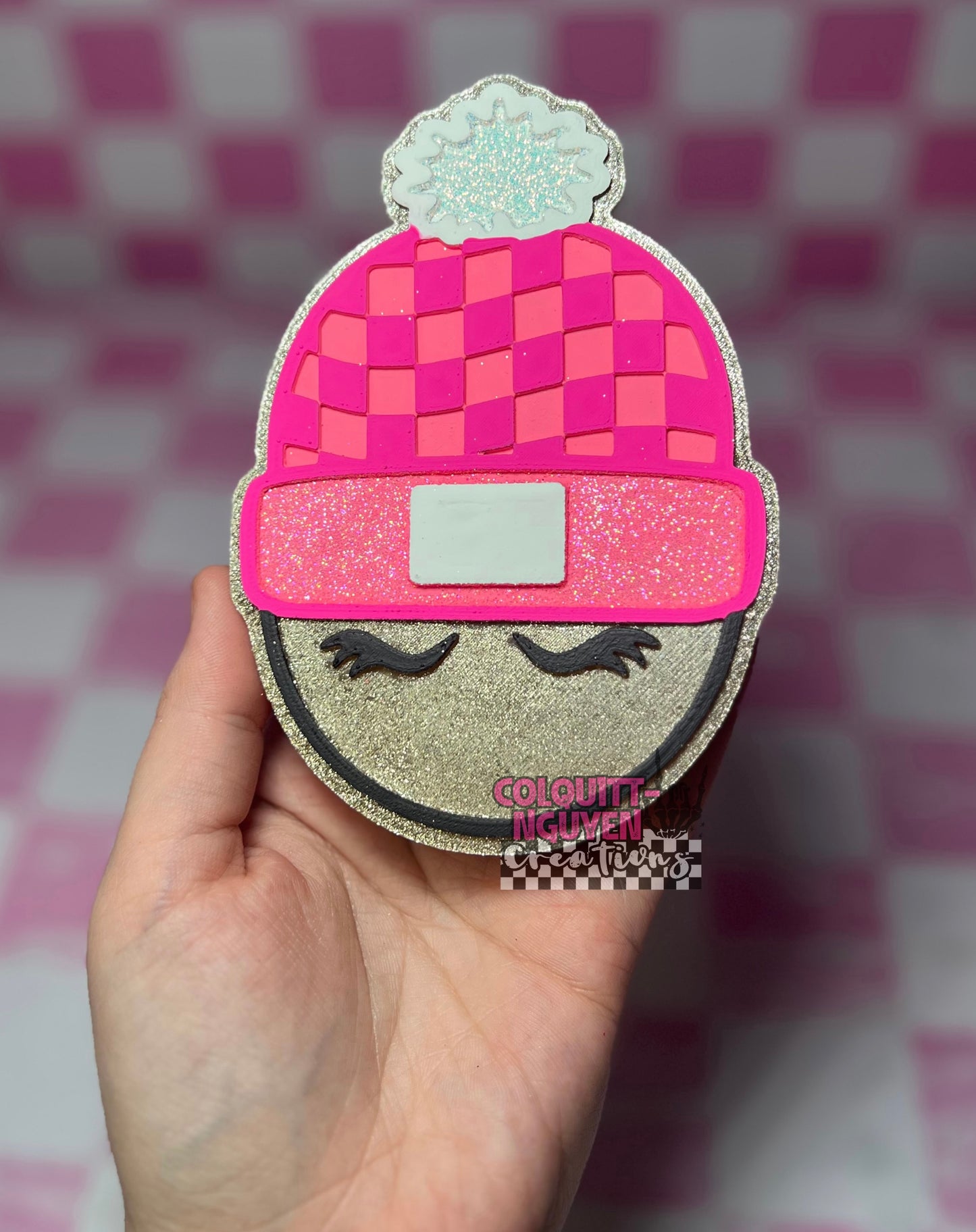 Checkered Beanie Smiley