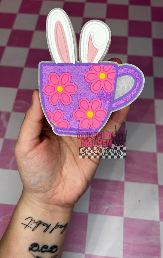 Floral Mug With Bunny Ears