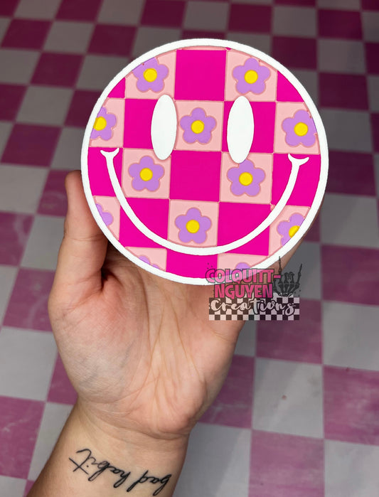Checkered Flower Smiley