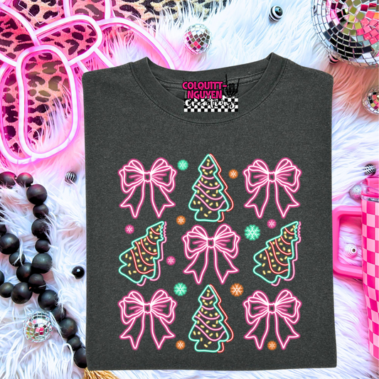 Neon Coquette Christmas Trees