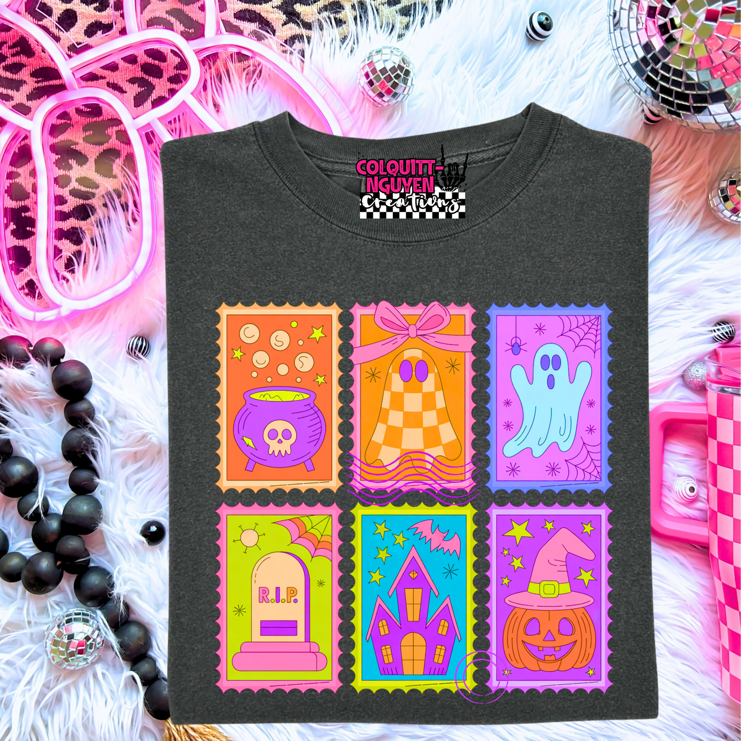 Neon Halloween Stamps