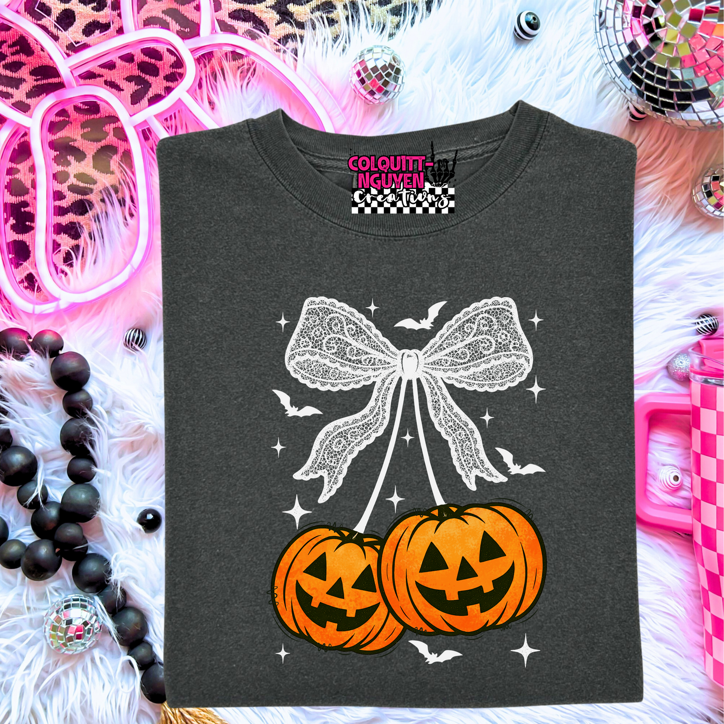 Laced Bow Pumpkin Cherries