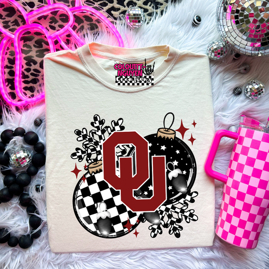 Checkered Ornament - Sooners