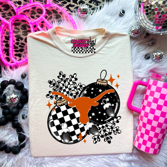 Checkered Ornament - Longhorns