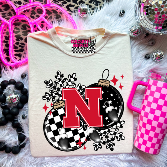 Checkered Ornament - Cornhuskers