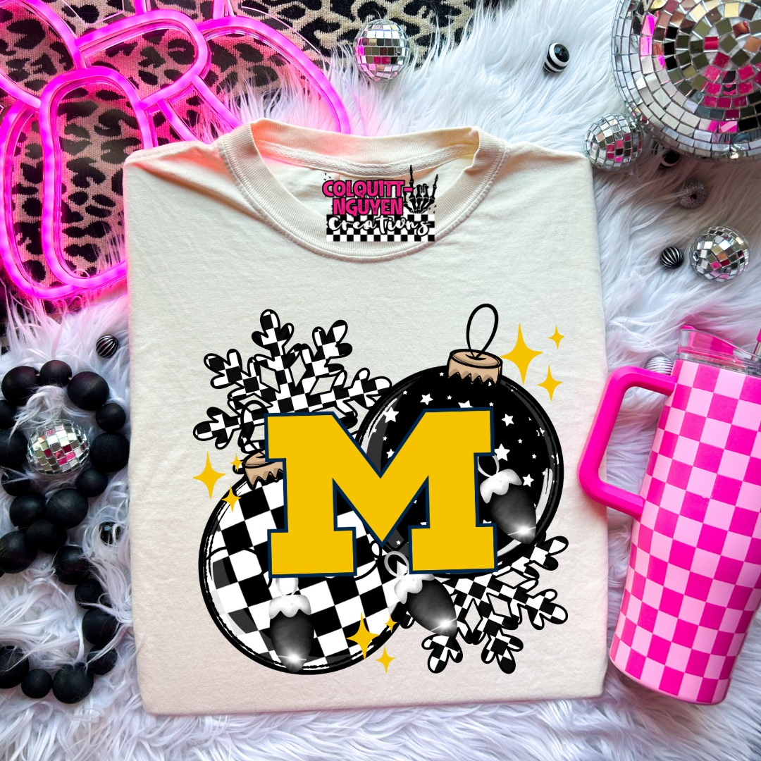 Checkered Ornament - Wolverines