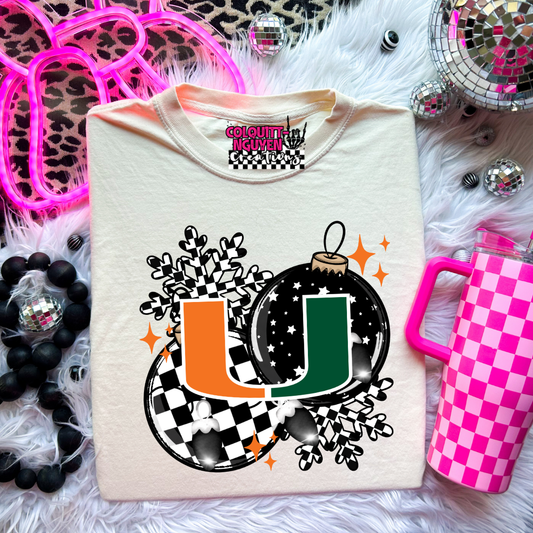 Checkered Ornament - Hurricanes