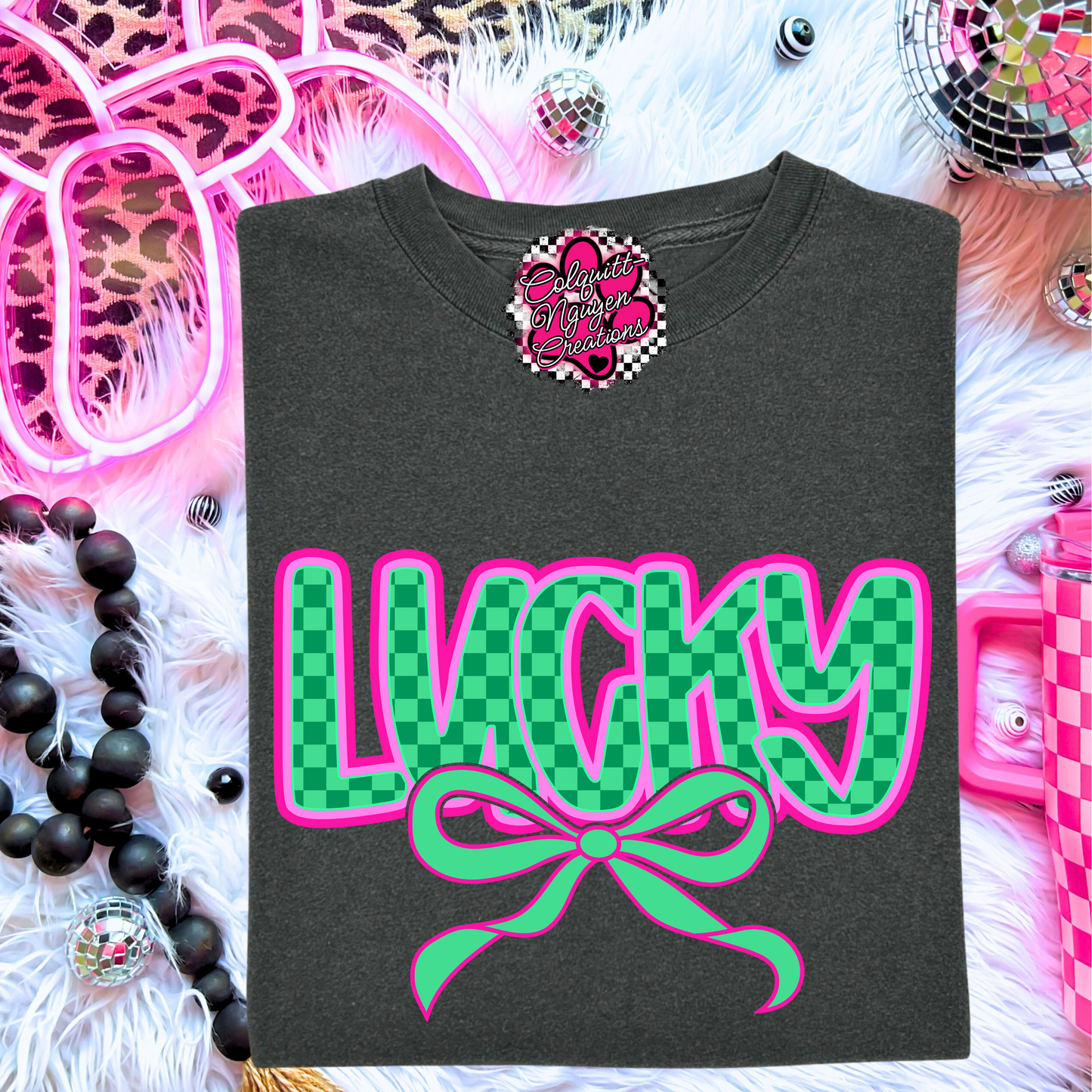 Checkered Lucky With A Bow