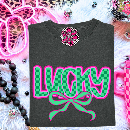 Checkered Lucky With A Bow