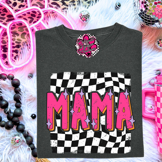 Wavy Checkered Mama Tee