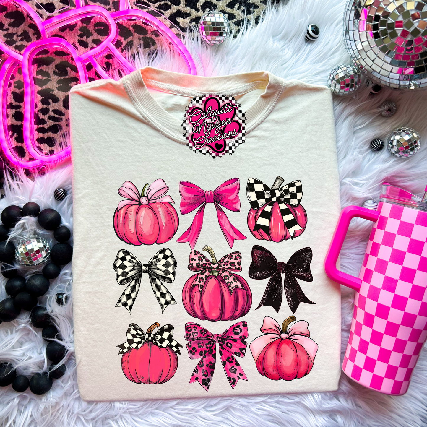 Pink Coquette Pumpkins Tee