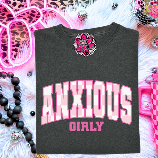 Checkered Anxious Girly Tee
