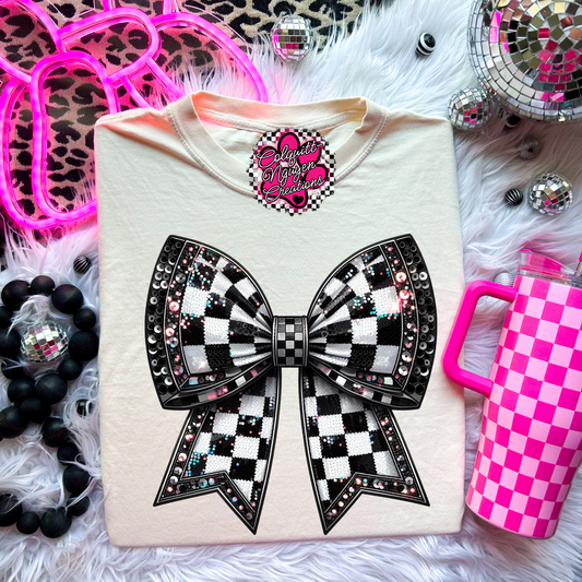 Checkered Bow Tee