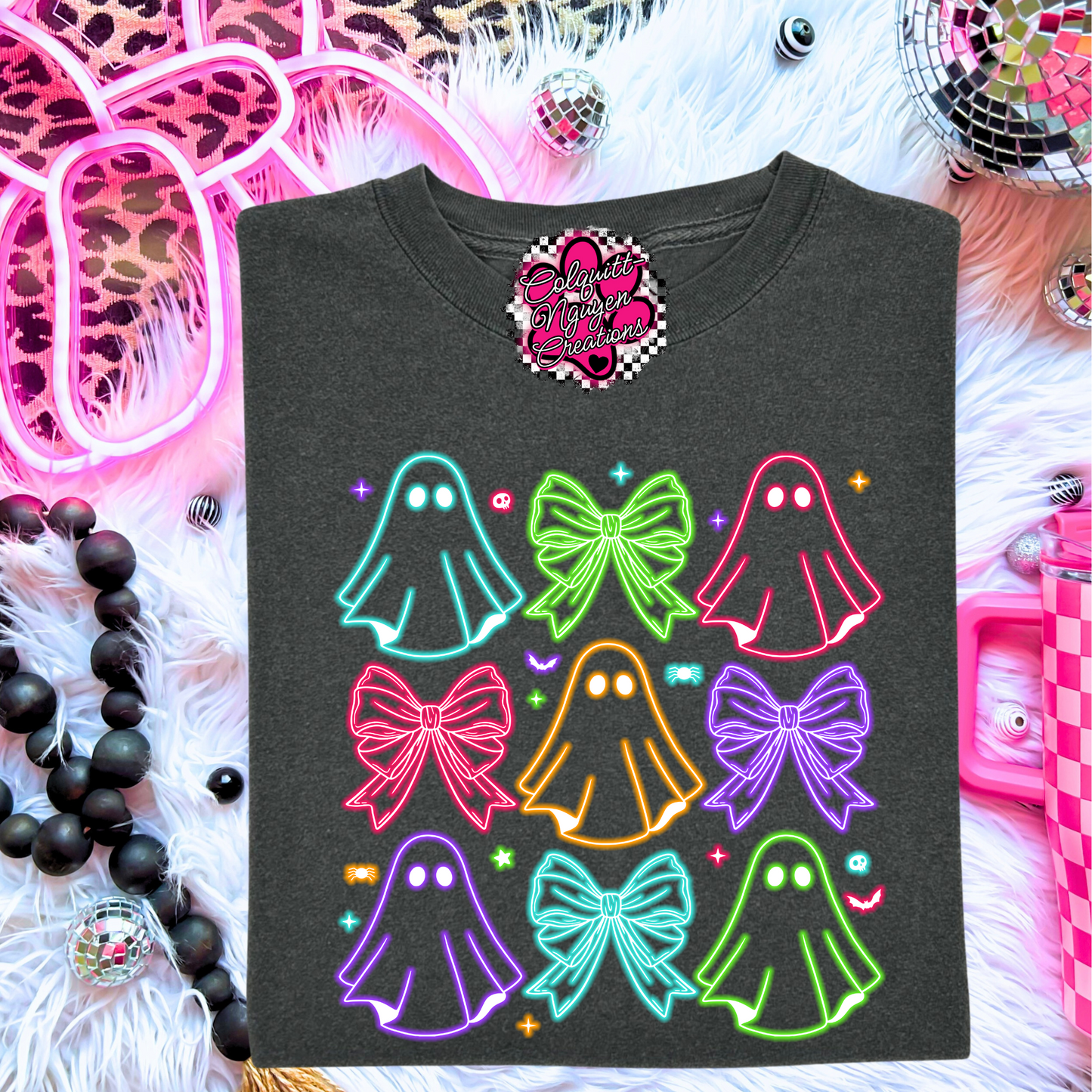 Neon Ghost Bows Tee