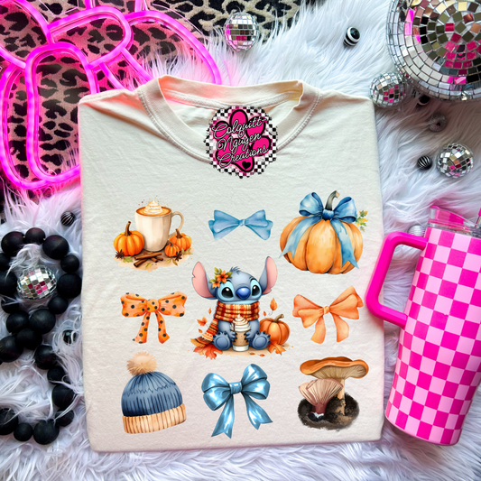 Blue Alien Bows Tee