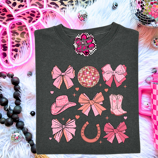 Pink Western Bows Tee